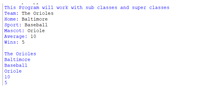 Solved Sports Team Class/Teams subclass using python | Chegg.com