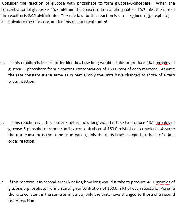 Solved Consider the reaction of glucose with phosphate to | Chegg.com