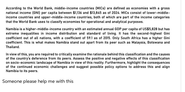 Solved According to the World Bank, middle-income countries | Chegg.com
