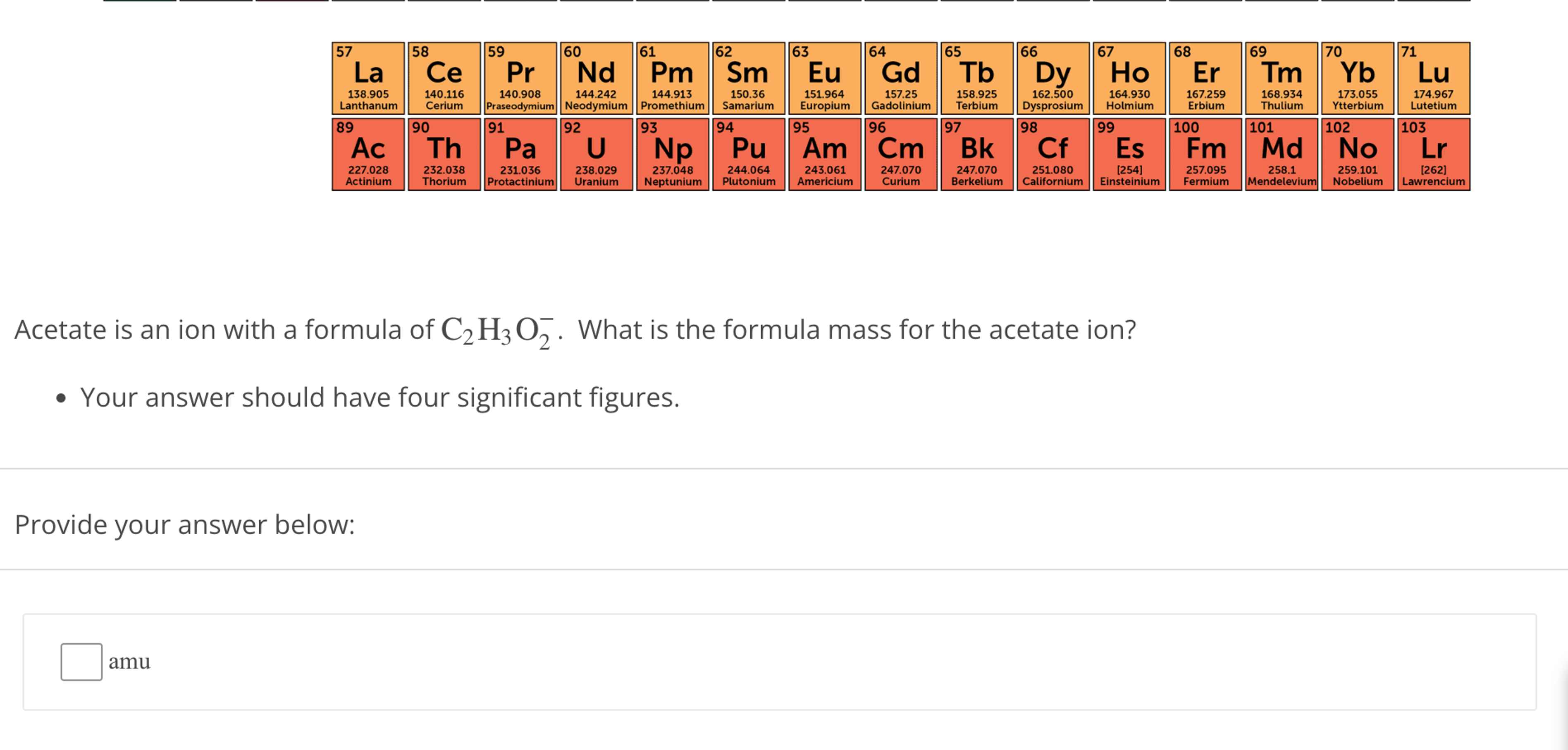 Acetate is an ion with a formula of C2H3O2-. ﻿What is | Chegg.com