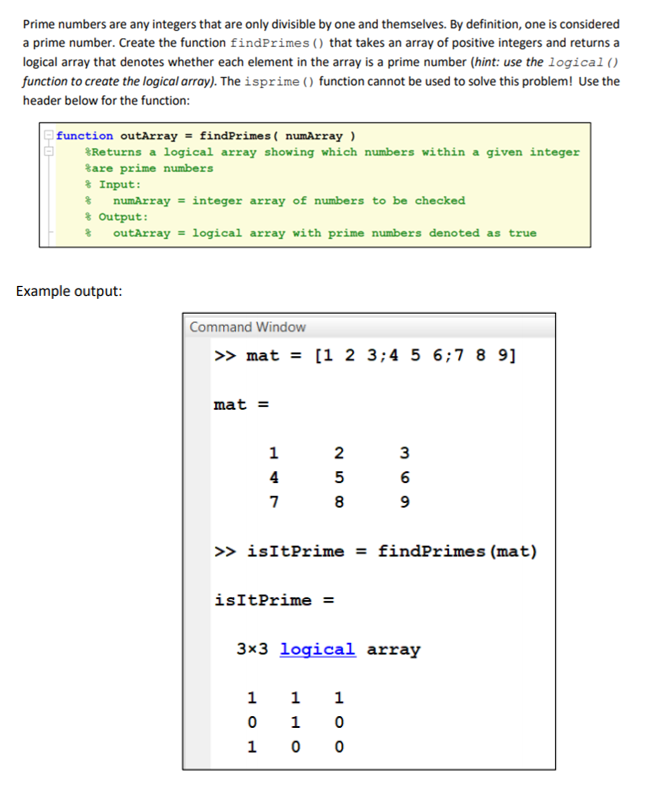 Solved Prime numbers are any integers that are only | Chegg.com