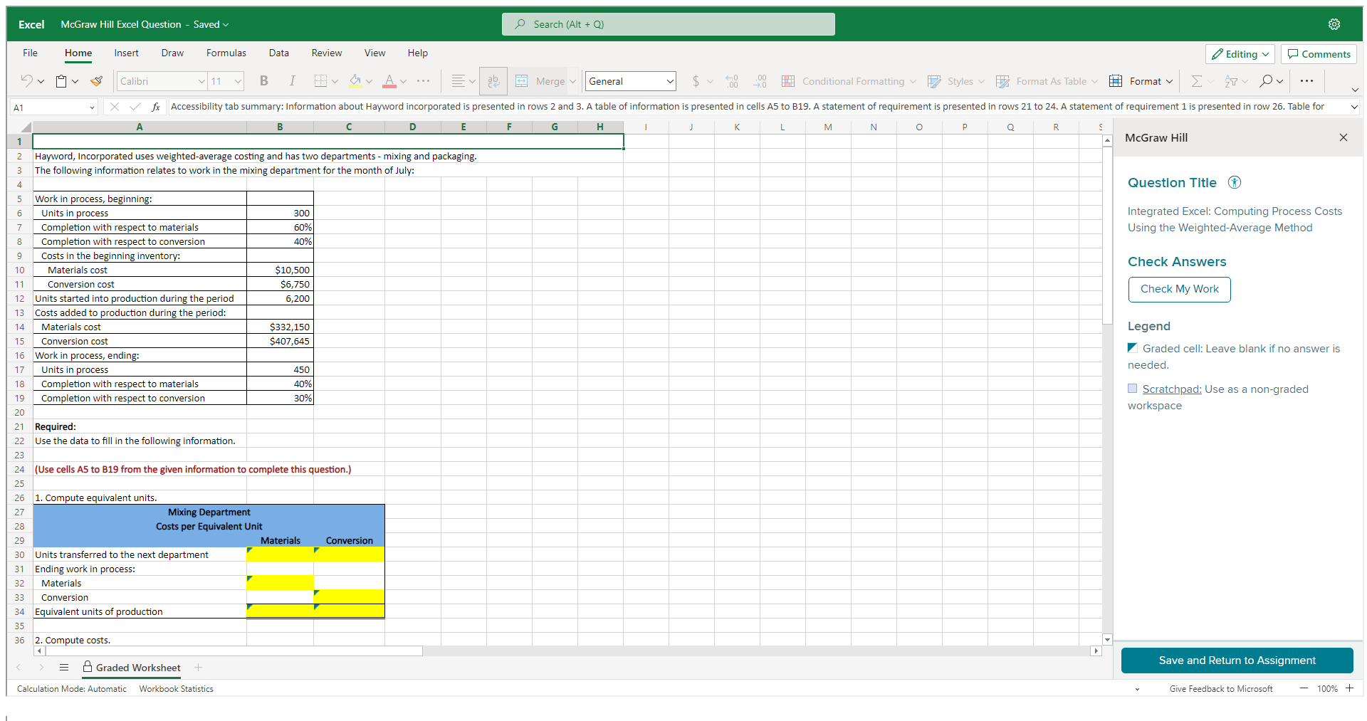 Solved Hayword Incorporated Uses Weighted Average Costing 8264