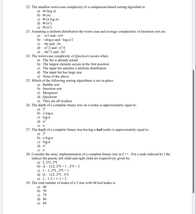 solved-22-the-smallest-worst-case-complexity-of-a-chegg