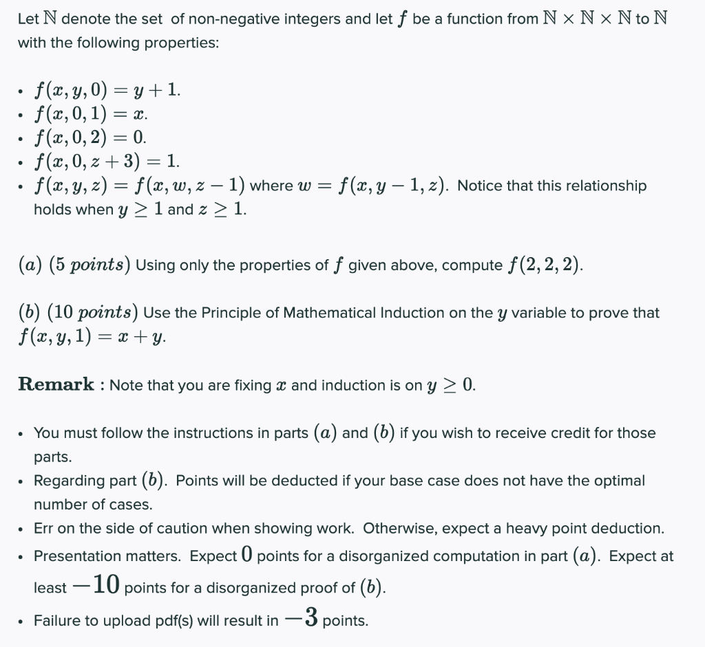 Solved Let \mathbb{N}N denote the set of non-negative | Chegg.com