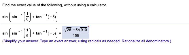 Solved Find the exact value without using a calculator. This | Chegg.com
