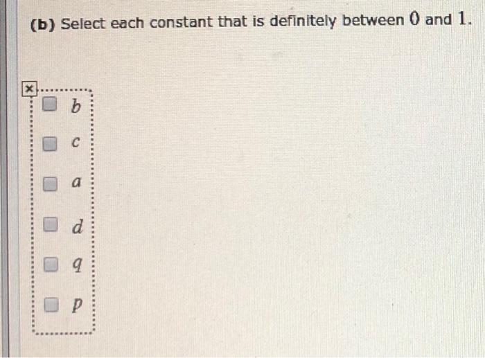 Solved B. Select Each Constant That Is Definitely Between 0 | Chegg.com