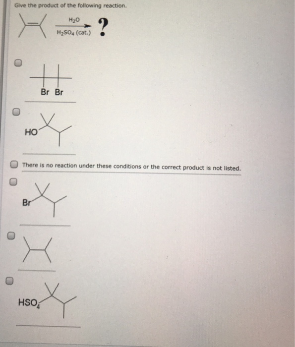 Solved Give The Product Of The Following Reaction. H2SO4 | Chegg.com