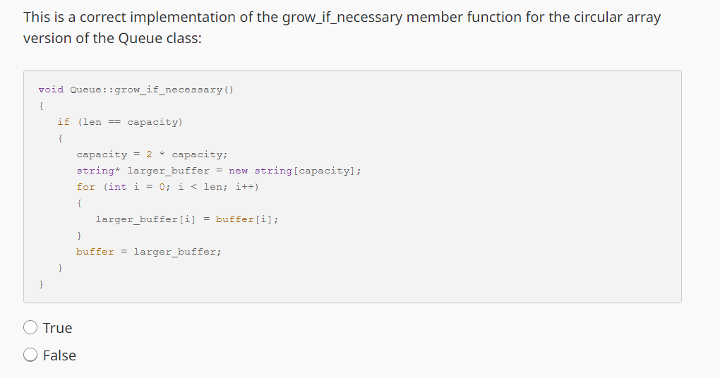 Solved This is a correct implementation of the | Chegg.com