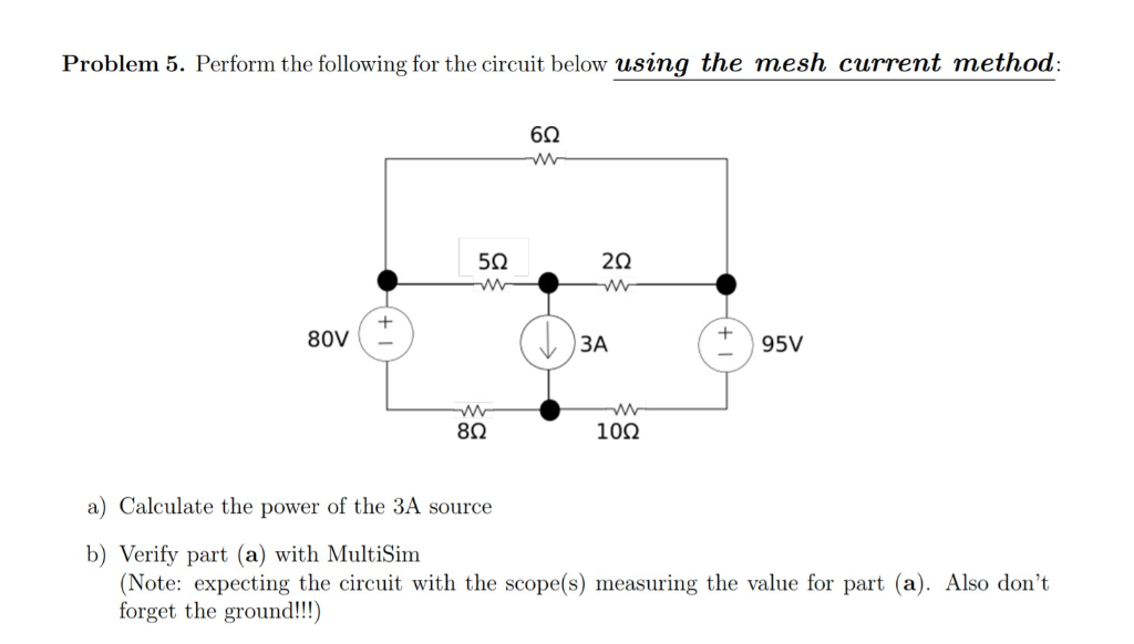 Solved Problem 5. Perform the following for the circuit | Chegg.com