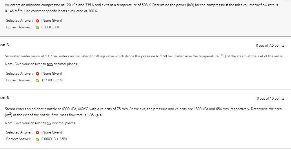 Solved Air enters an adiabatic compressor at 120 kPa and 335 | Chegg.com