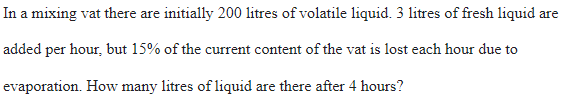 Solved In a mixing vat there are initially 200 litres of | Chegg.com