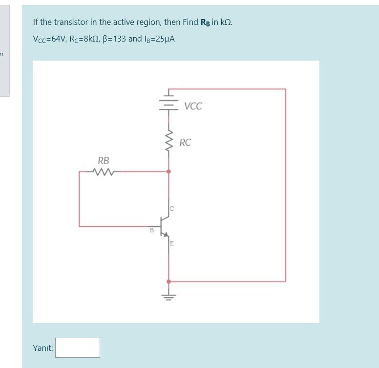 Solved If the transistor in the active region, then Find Rg | Chegg.com