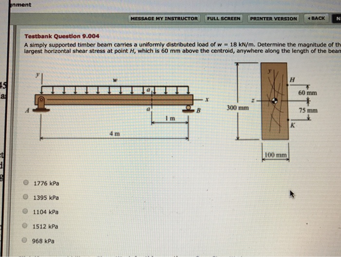 Solved A simply supported timber beam carries a uniformly | Chegg.com