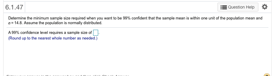 Solved 6.1.47 5 Question Help Determine the minimum sample | Chegg.com