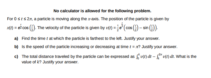 Solved No calculator is allowed for the following problem. | Chegg.com