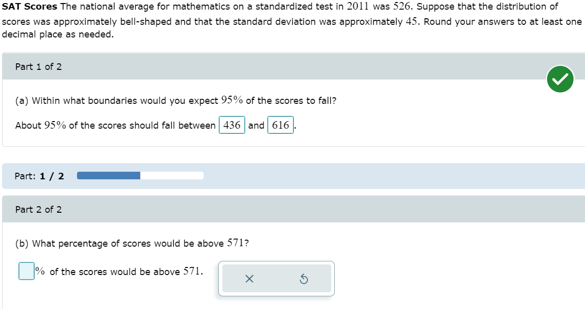 Solved SAT Scores The national average for mathematics on a | Chegg.com