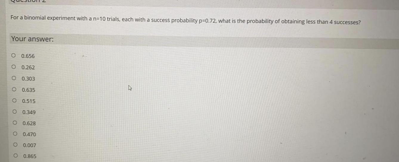 Solved For A Binomial Experiment With A N=10 Trials, Each | Chegg.com