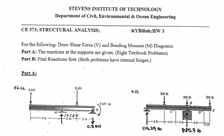 ῊὝἅ構造力学[上] ᾕῄᾅ Solved STEVENS INSTITUTE OF TECHNOLOGY Department of Civil