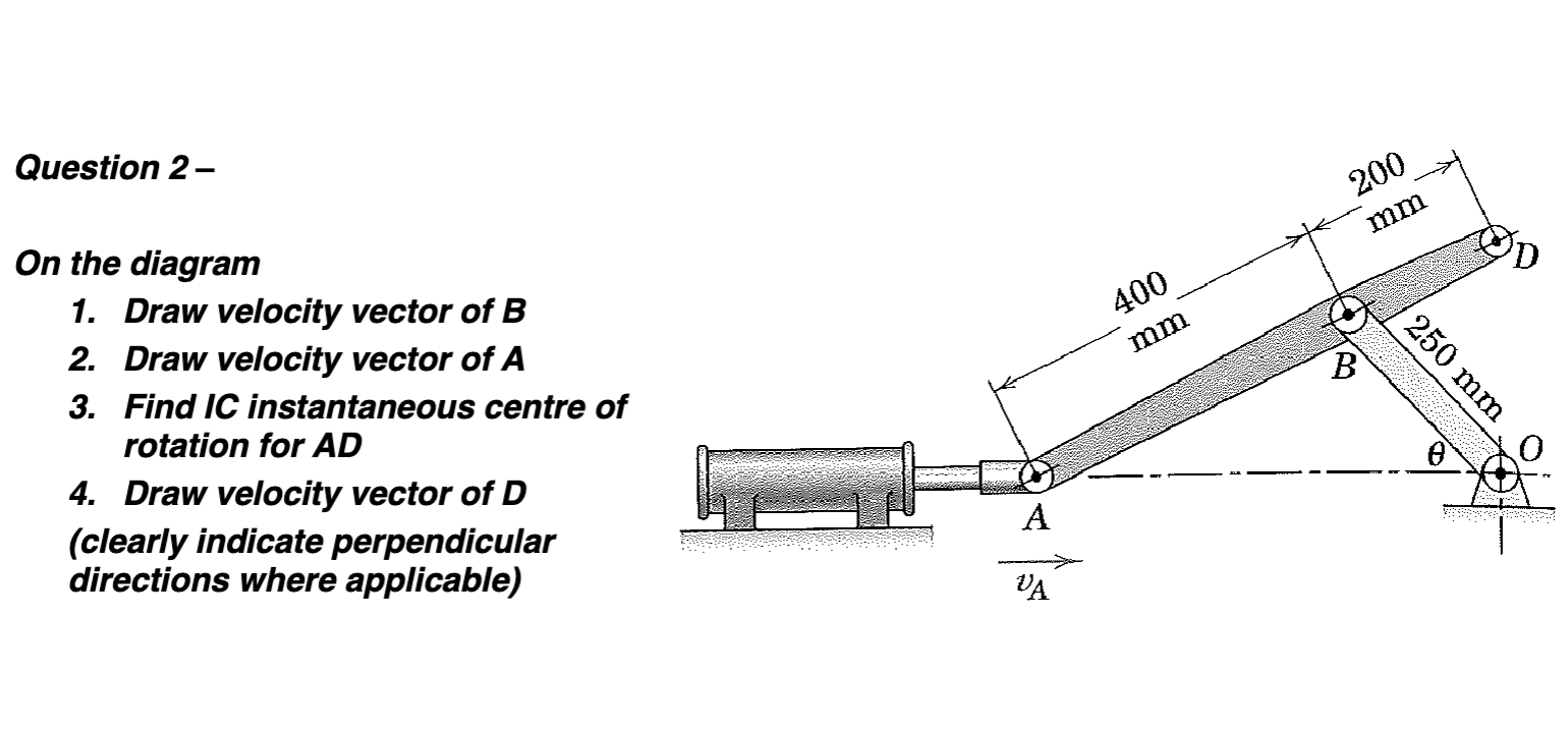 Solved On the diagram 1. Draw velocity vector of B 2. Draw | Chegg.com