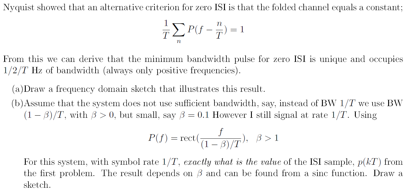 Nyquist Showed That An Alternative Criterion For Z Chegg Com