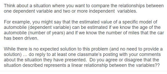 Think about a situation where you want to compare the | Chegg.com
