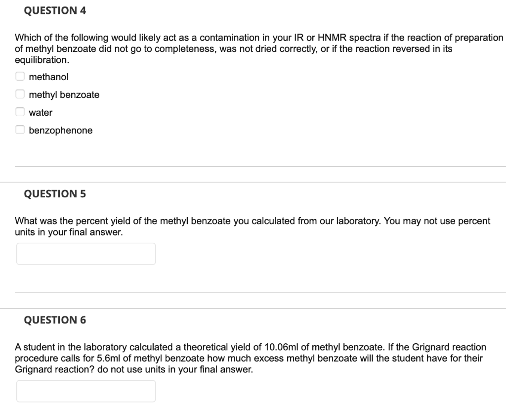 Solved Mass of Benzoic Acid: 10.001 g Volume of Methanol: | Chegg.com