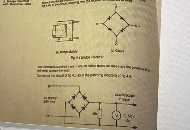 Solved D D1 D2 03 Load o B. Fig 4.1 A Diode Bridge Rectifier | Chegg.com