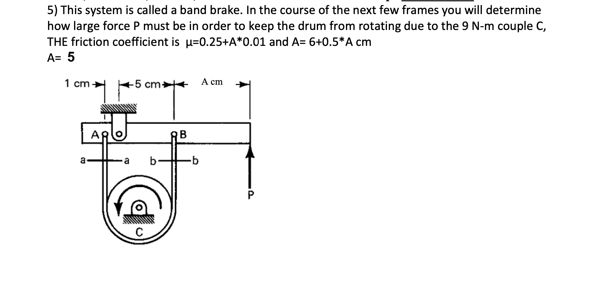 Solved 5) This system is called a band brake. In the course | Chegg.com