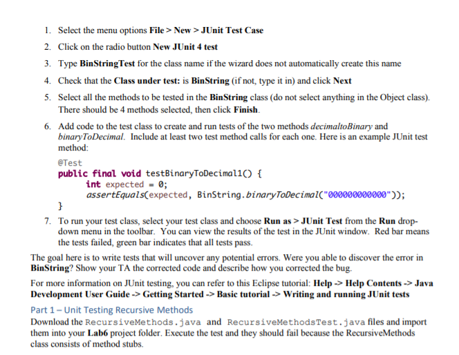 Solved Part 1- Creating Unit Test Plans The First Part Of | Chegg.com