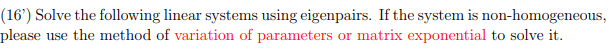 Solved Attempt To Solve The Following Linear Systems By Or Cheggcom