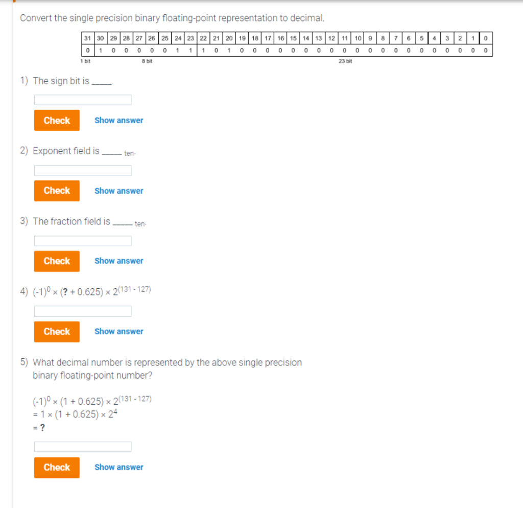 Solved Convert The Single Precision Binary Floating-point | Chegg.com