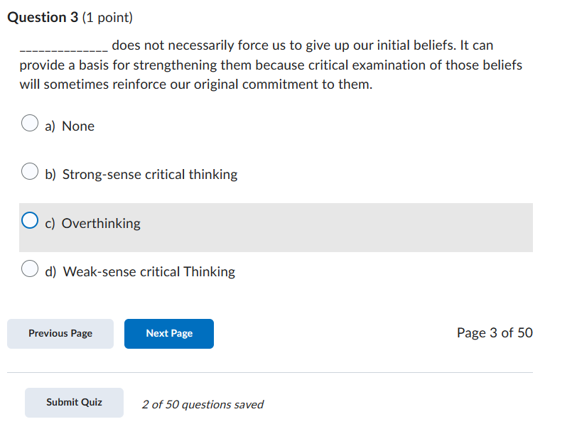 weak sense critical thinking definition