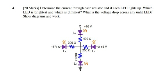 Solved 4. [20 Marks] Determine the current through each | Chegg.com