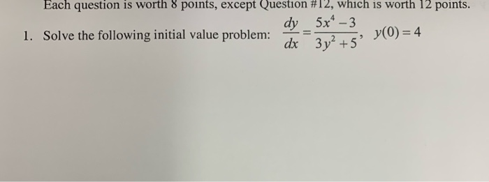 Solved Each question is worth 8 points, except Question #12, | Chegg.com