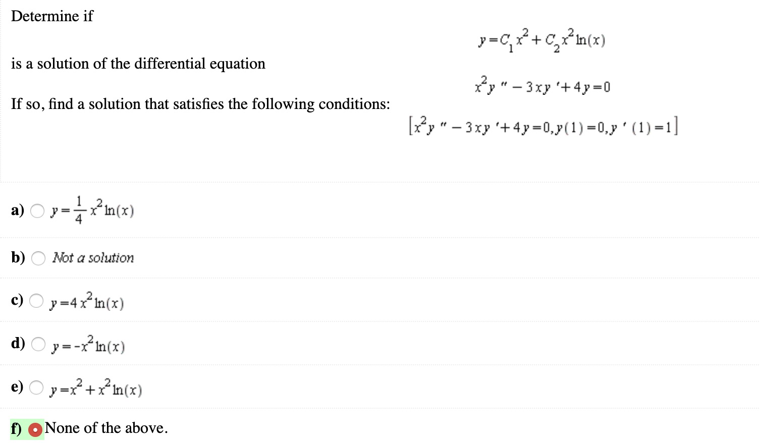 Solved Given Is A General Solution Of The Differential Eq Chegg Com