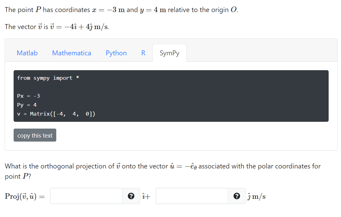 Solved The point P has coordinates x = -3 m and y= 4 m | Chegg.com