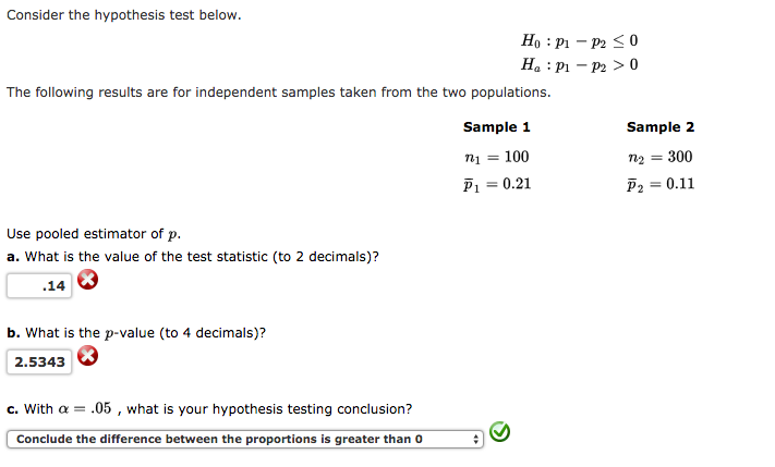 Solved Consider the hypothesis test below. The following | Chegg.com