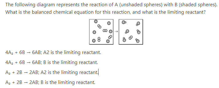 Solved The following diagram represents the reaction of A | Chegg.com