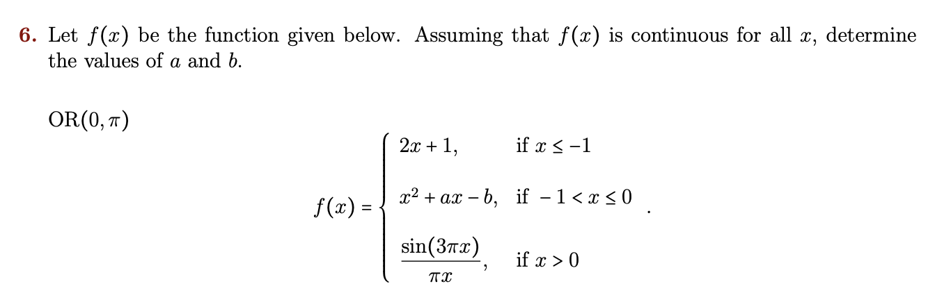 Solved Let f(x) be the function given below. Assuming that | Chegg.com