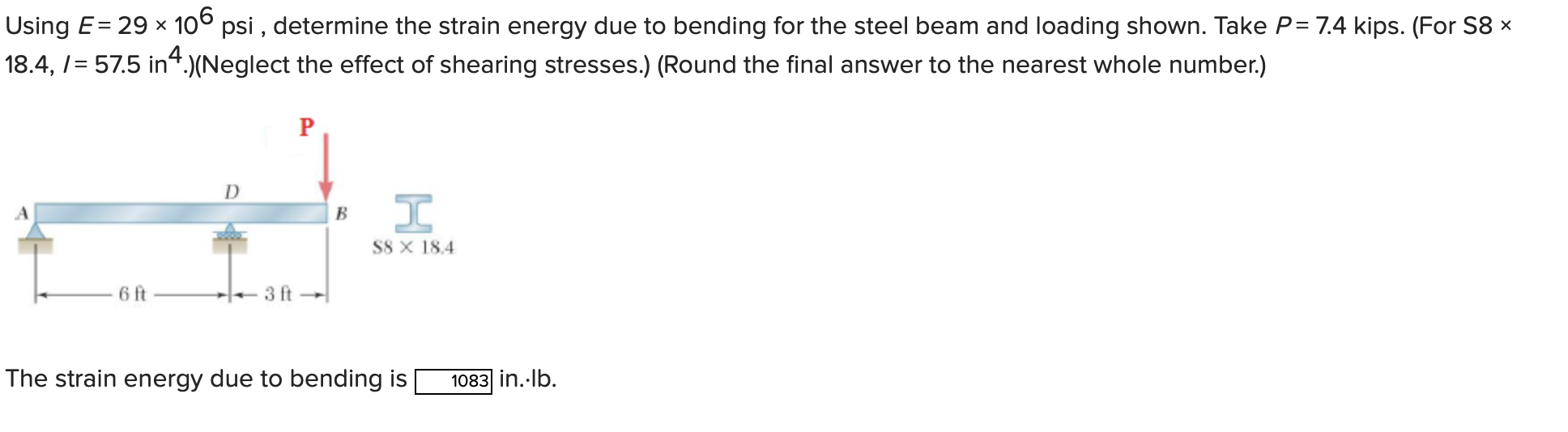 Solved = Х Using E= 29 ~ 106 psi, determine the strain | Chegg.com