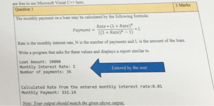 Solved are free to use Microsoft Visual C++here. 3 Marks | Chegg.com
