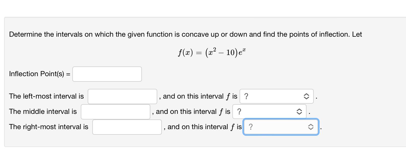 Solved Determine the intervals on which the given function | Chegg.com