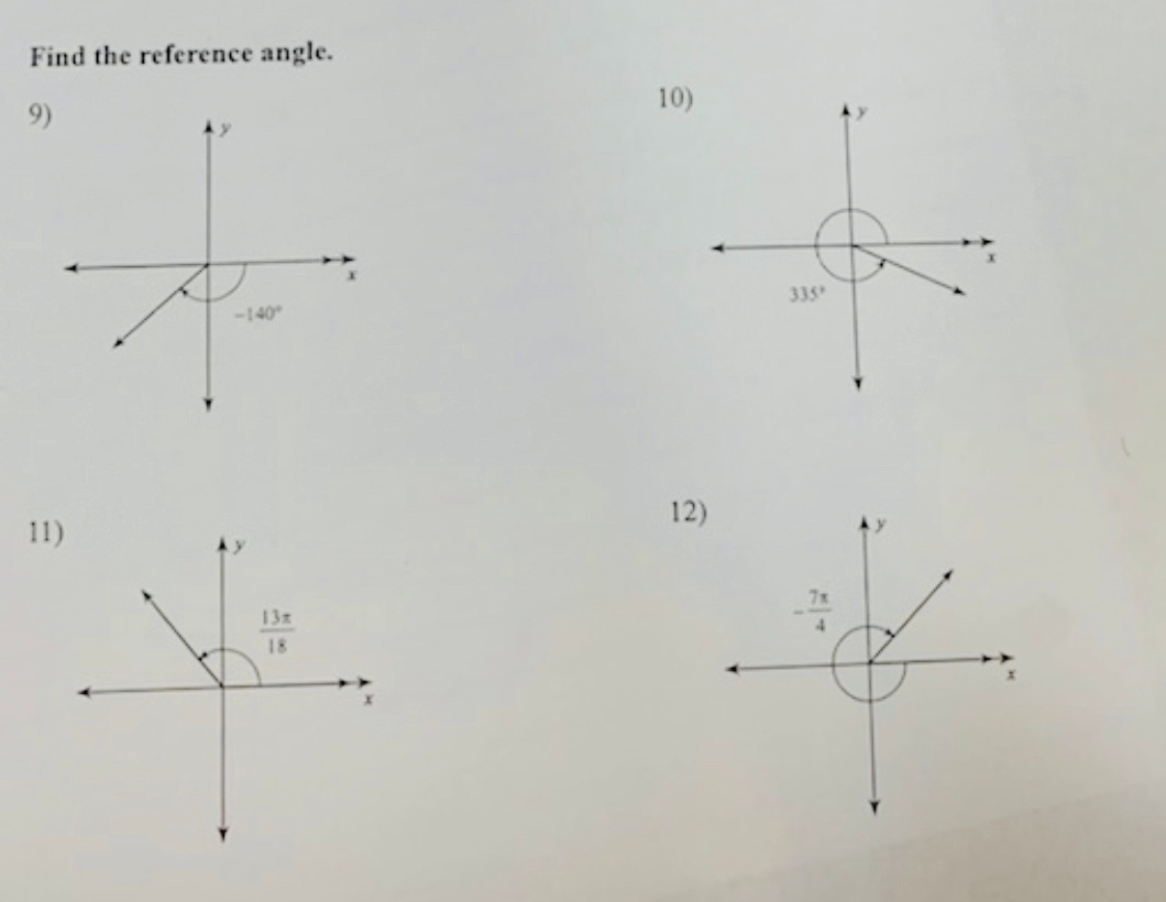 Solved Find The Reference Angle. 11 | Chegg.com