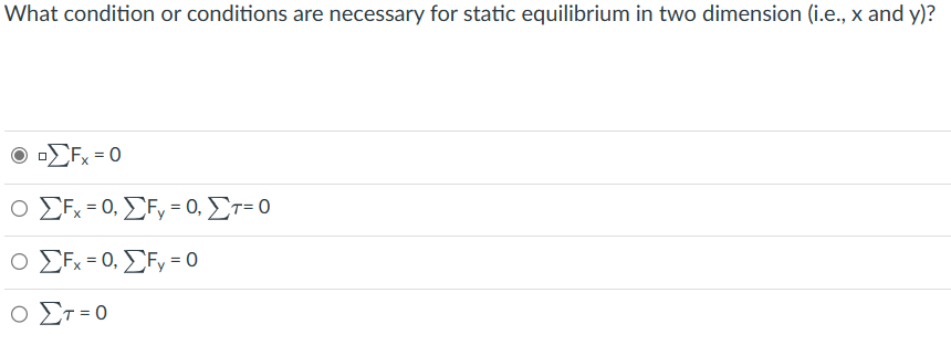Solved What condition or conditions are necessary for static | Chegg.com