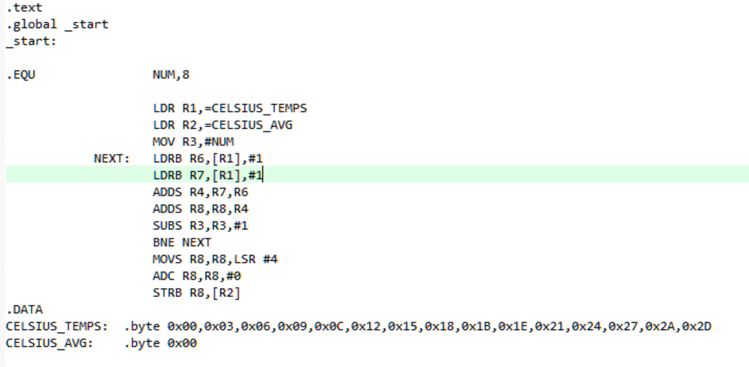 Solved I am trying to write an ARM assembly program for a | Chegg.com