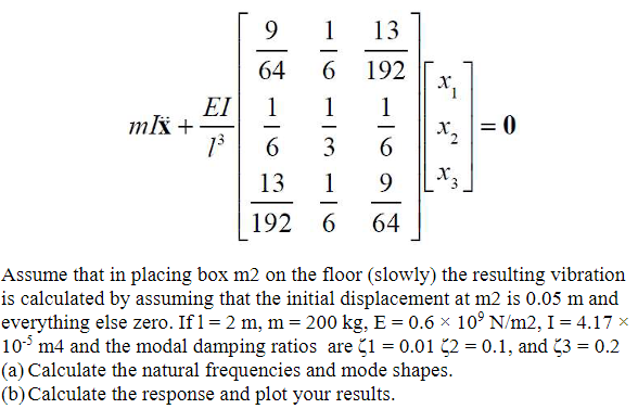 Solved The vibration of a floor in a building containing | Chegg.com