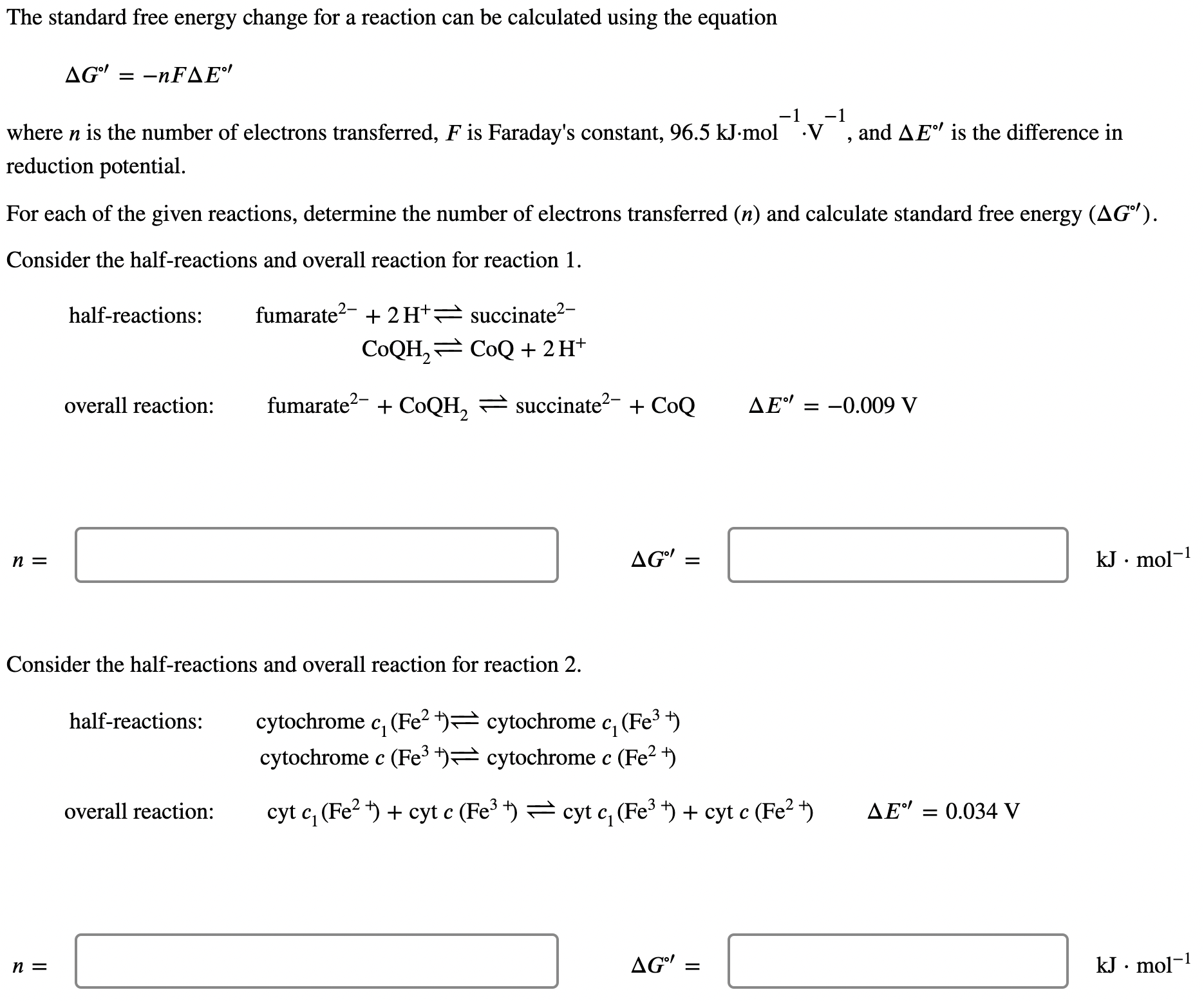 The standard free energy change for a reaction can be | Chegg.com