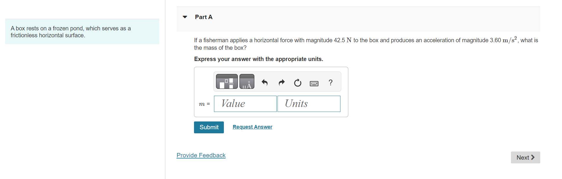 Solved A box rests on a frozen pond, which serves as a