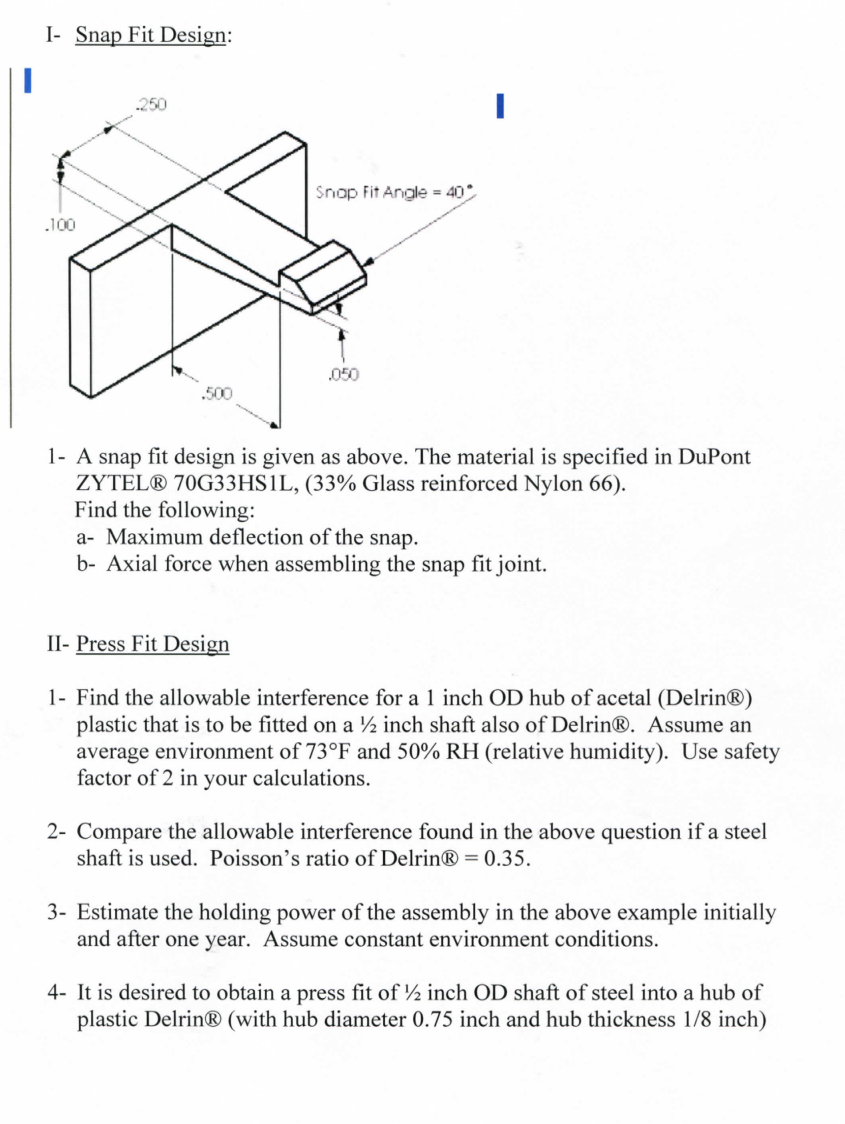 Plastic Post and Hub Press Fit Equations and Calculation