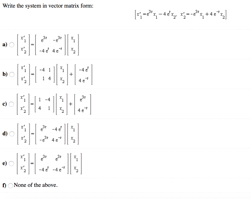 Solved Find The Wronskian Of The Following Vector Functio Chegg Com